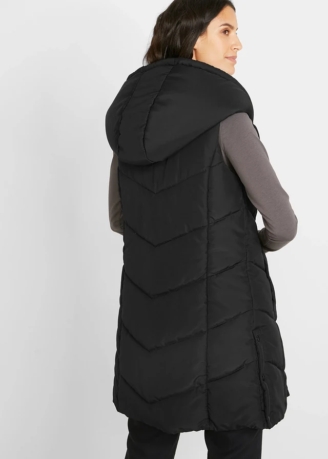 Bodywarmer van gerecycled polyester, Kleur: zwart