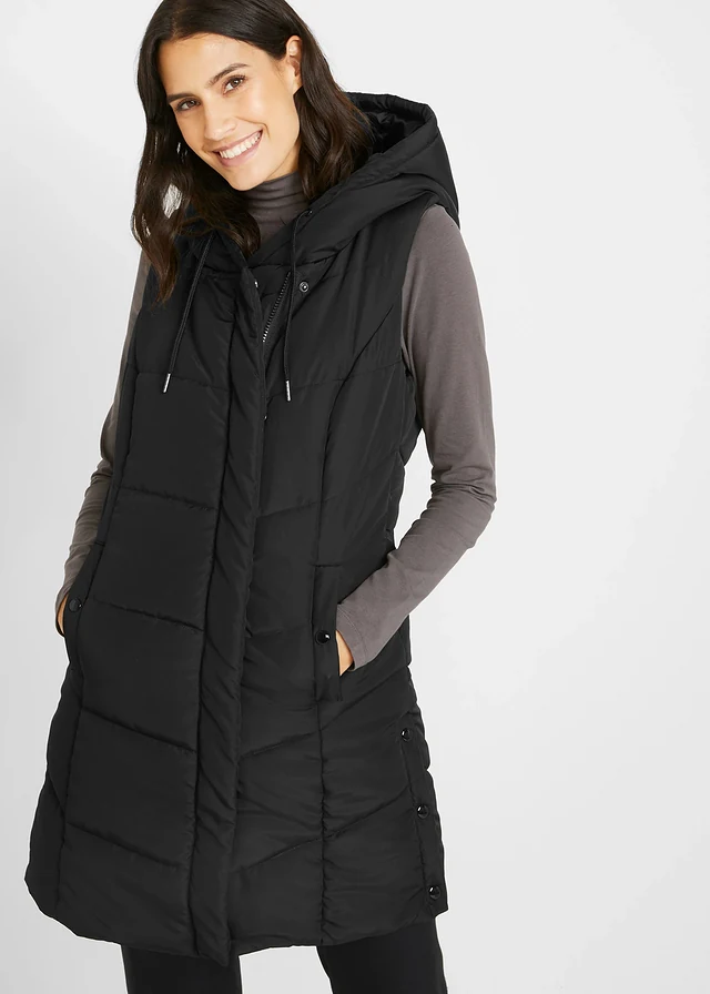 Bodywarmer van gerecycled polyester, Kleur: zwart