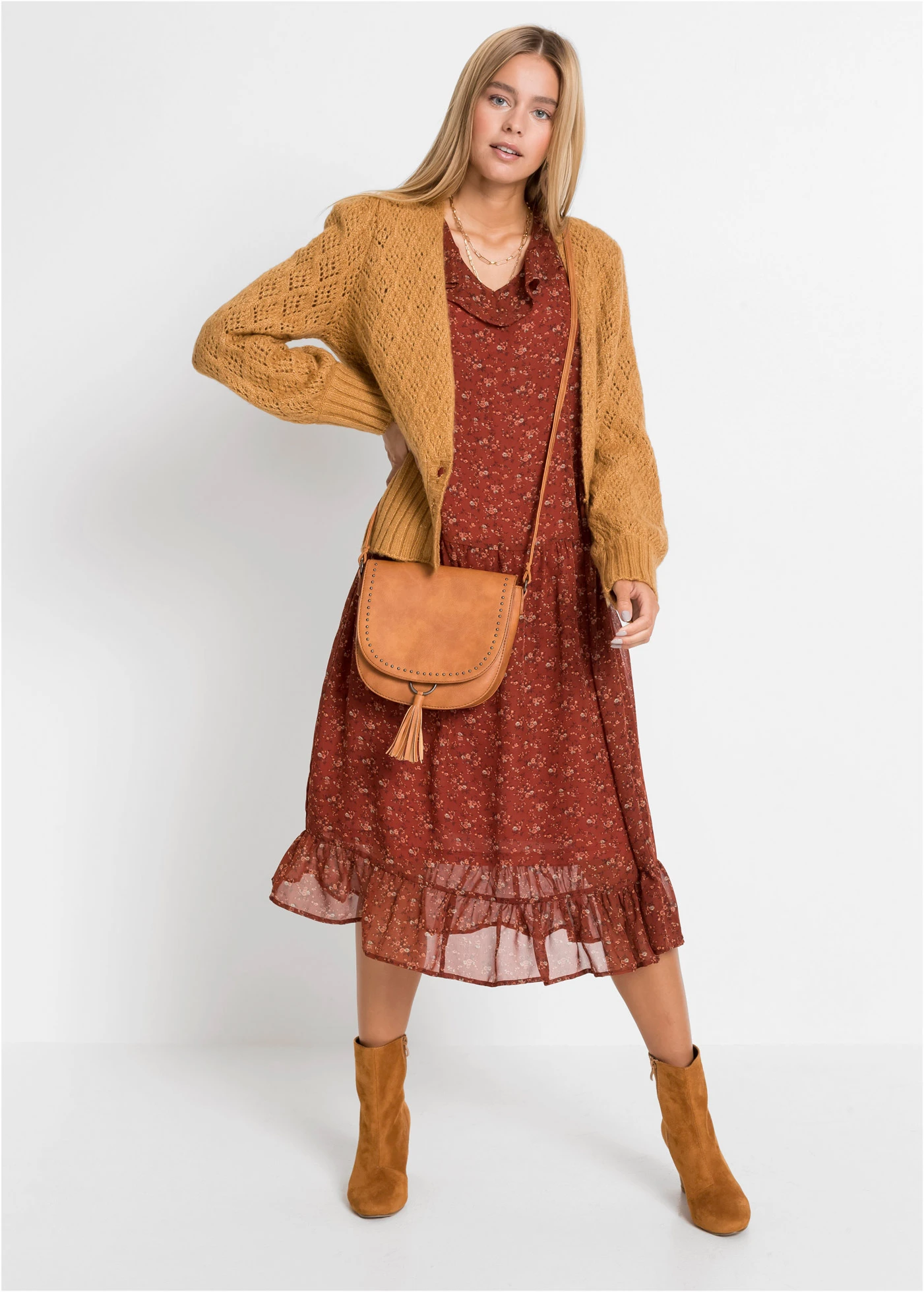 Vest met brede boorden • donkergeel • bonprix online shop