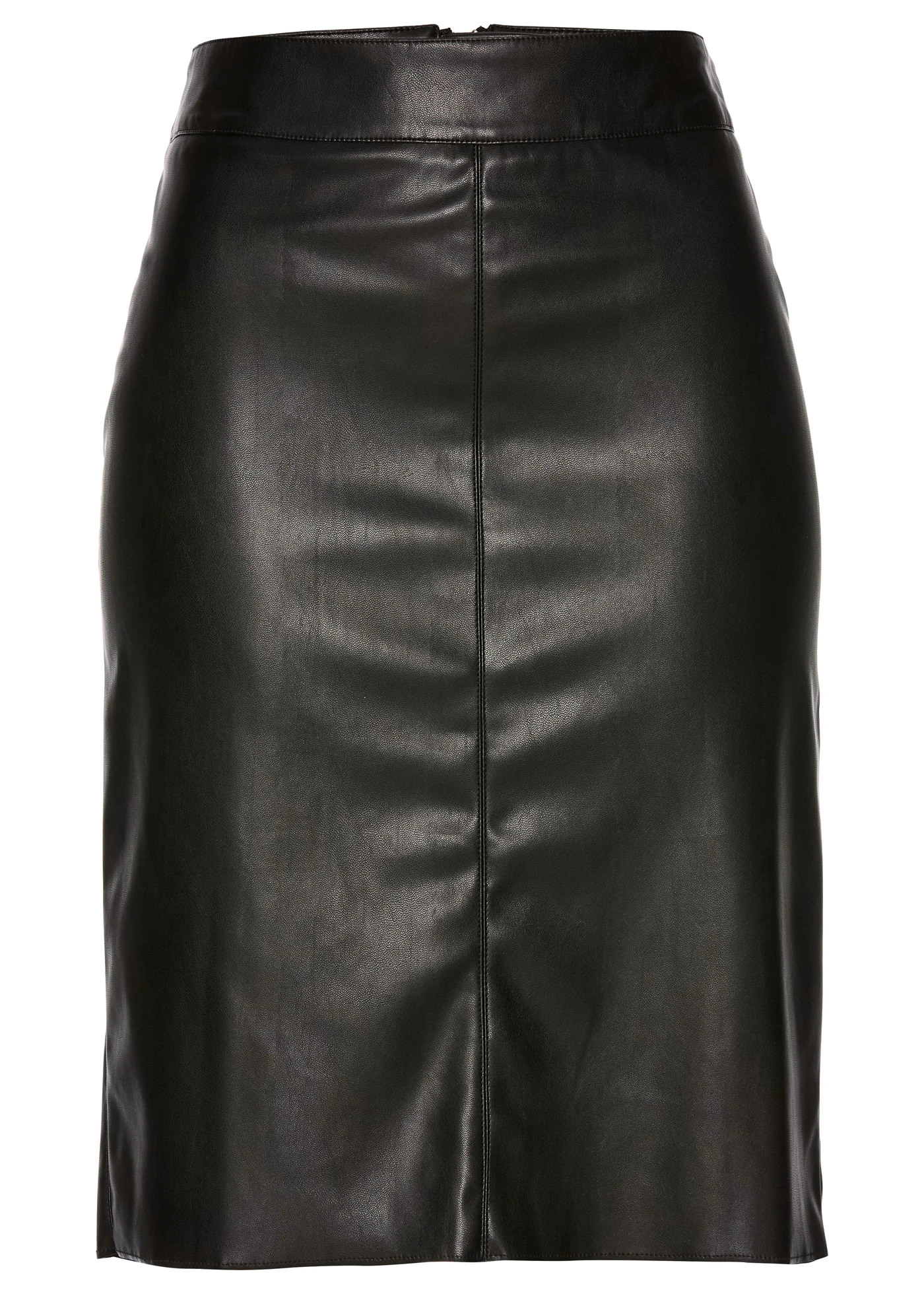 Pouzdrová sukně z umělé kůže • černá • bonprix obchod