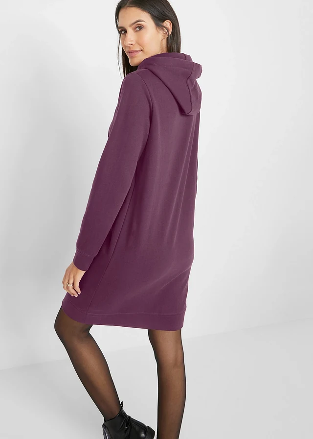 Sweatjurk met capuchon, Kleur: vlierbes
