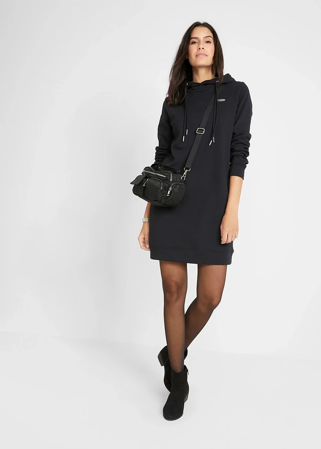 Robe sweat à capuche, Couleur: noir