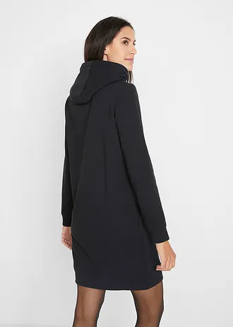 Sweatjurk met capuchon, Kleur: zwart