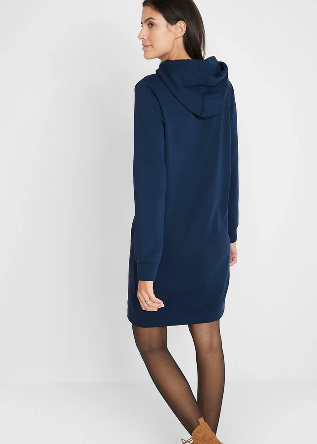 Sweatjurk met capuchon, Kleur: donkerblauw