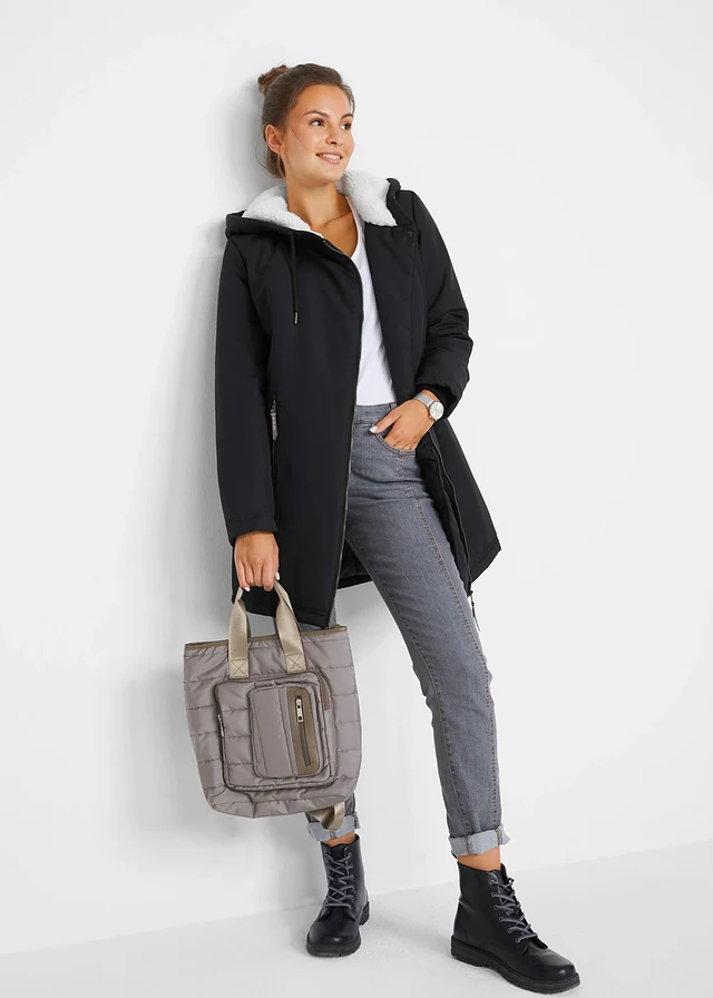 Parka de mi-saison, Couleur: noir