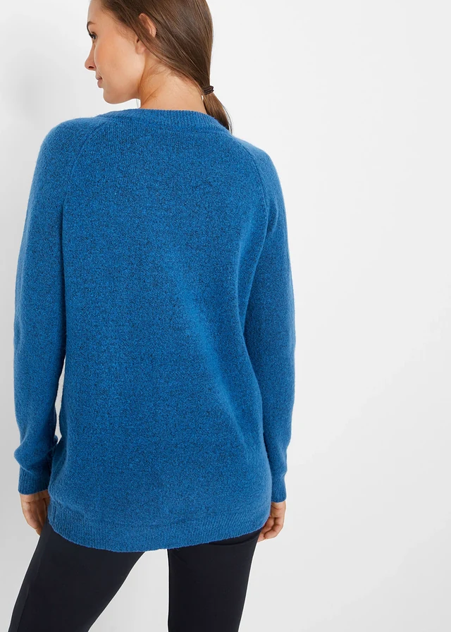 Oversized trui met V-hals • poolblauw • product-page.page-title-suffix