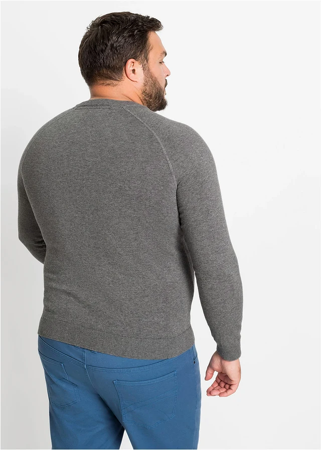 Gebreide trui van katoen (set van 2), Kleur: grijs gemêleerd+donkerblauw mêlee