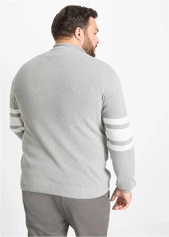 Pull camionneur avec coton, Couleur: gris clair chiné