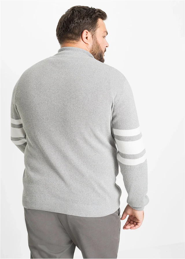 Pull camionneur avec coton, Couleur: gris clair chiné