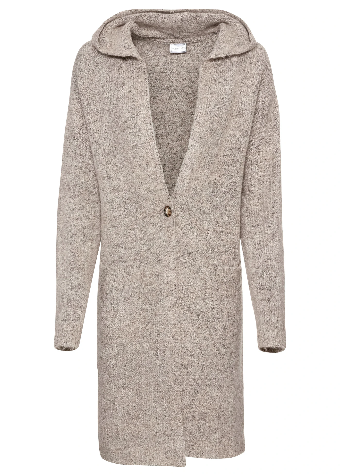 Lang vest • lichtbeige gemêleerd • bonprix online shop