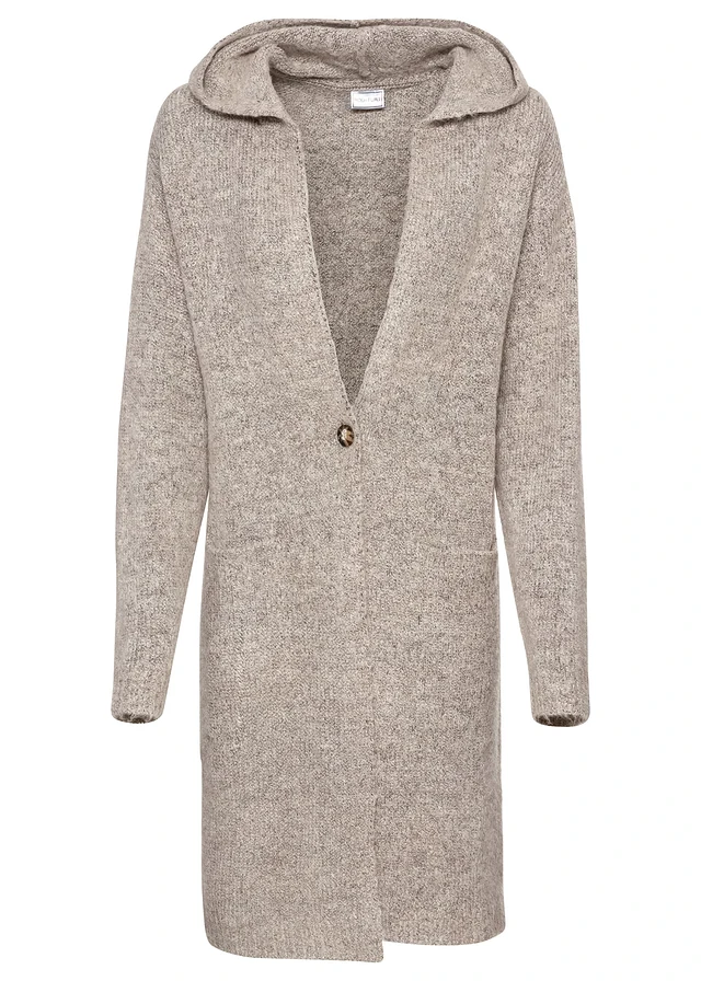 Lang vest, Kleur: lichtbeige gemêleerd