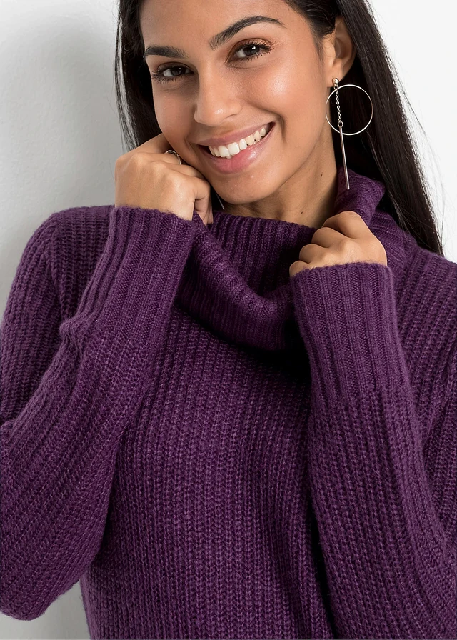 Pull long en maille • violet foncé • product-page.page-title-suffix