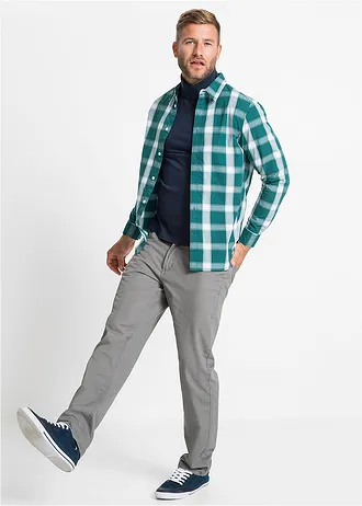 Triko z čisté bavlny s rolákovým límcem, dlouhý rukáv • tmavě modrá • bonprix obchod