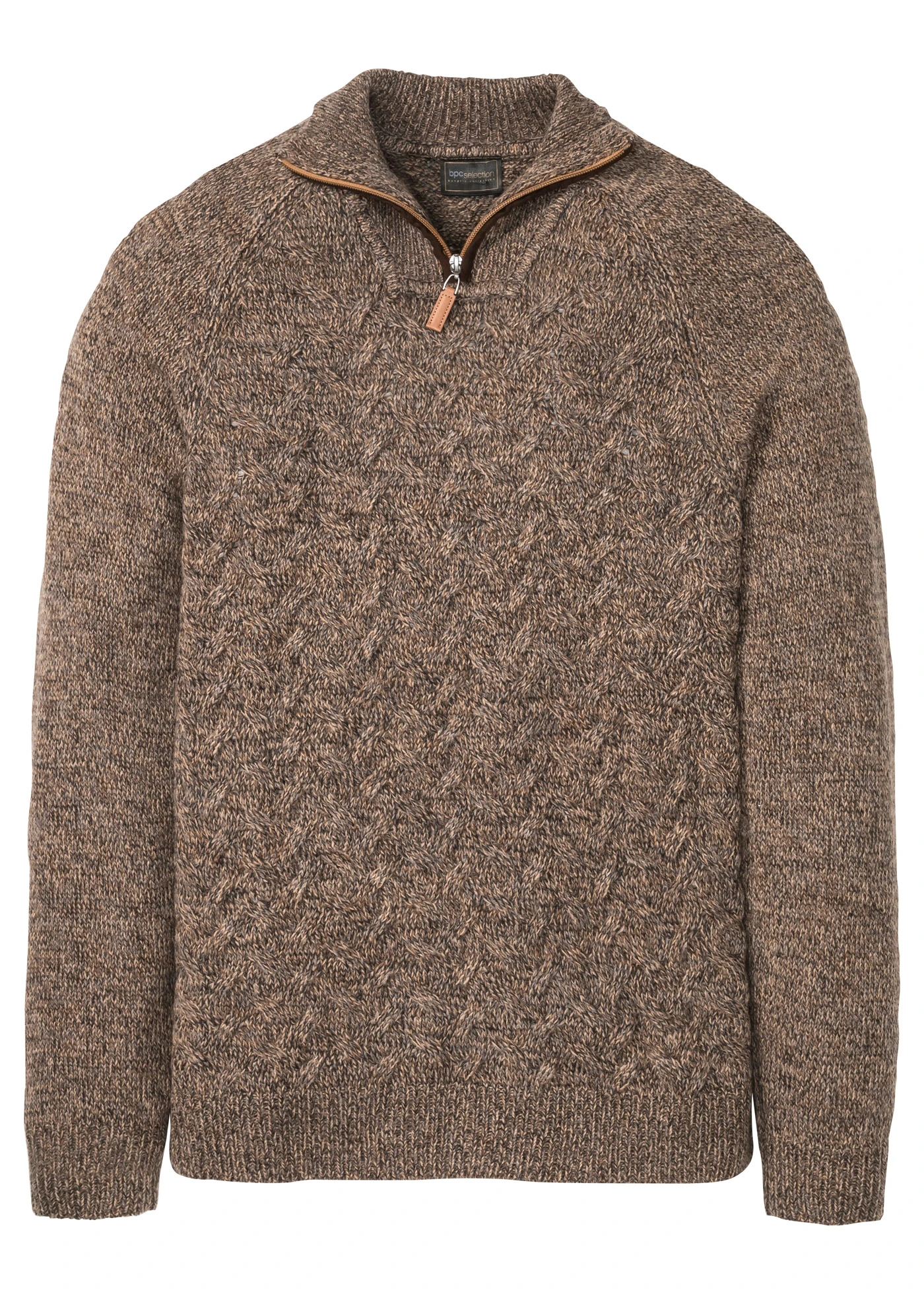 Pull camionneur à torsades • marron chiné • Boutique bonprix