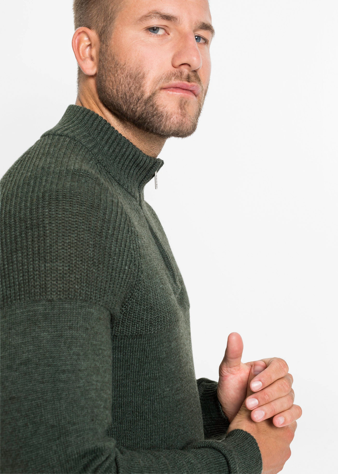 Schipperstrui in regular fit • nachtolijfgroen gemêleerd • bonprix online shop