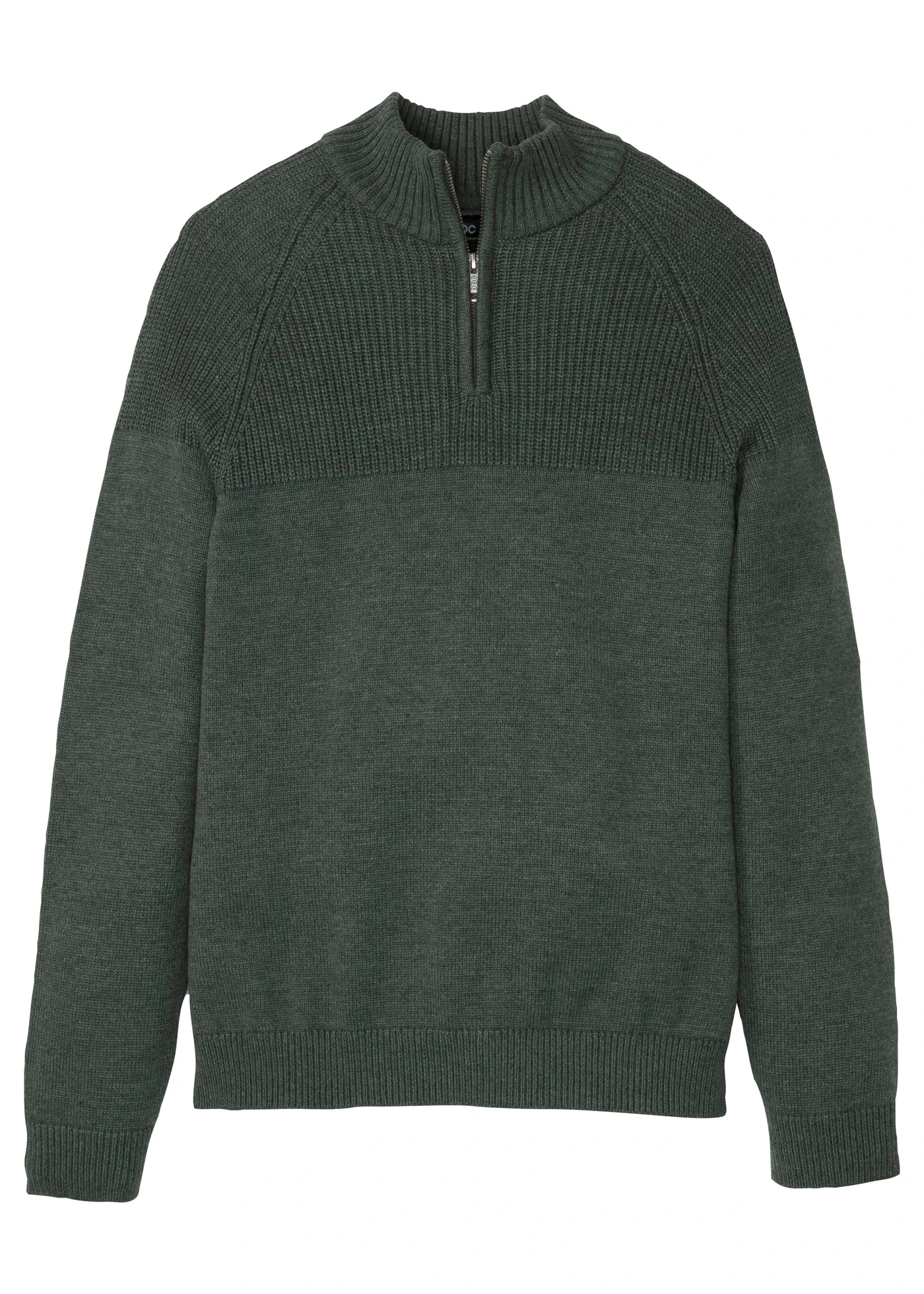 Schipperstrui van zacht katoen • donkergroen gemêleerd • bonprix online shop