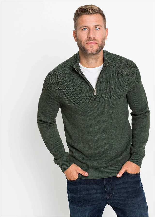 Pull camionneur, coupe regular • olive foncé chiné • product-page.page-title-suffix