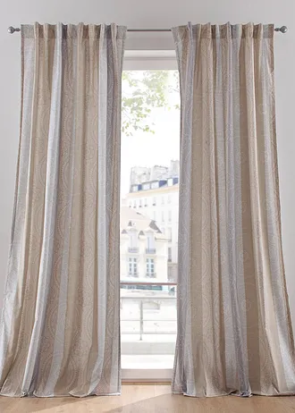 Zasłona w paski z poliestru z recyklingu (1 szt.)