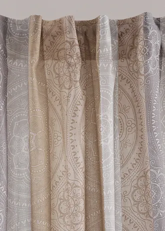 Gordijn met strepen van gerecycled polyester ( 1 stuk) • sand-grijs • bonprix online shop