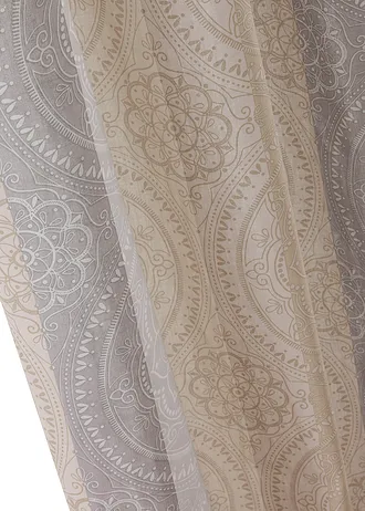 Rideau avec rayures (1 pce) • sable-gris • Boutique bonprix