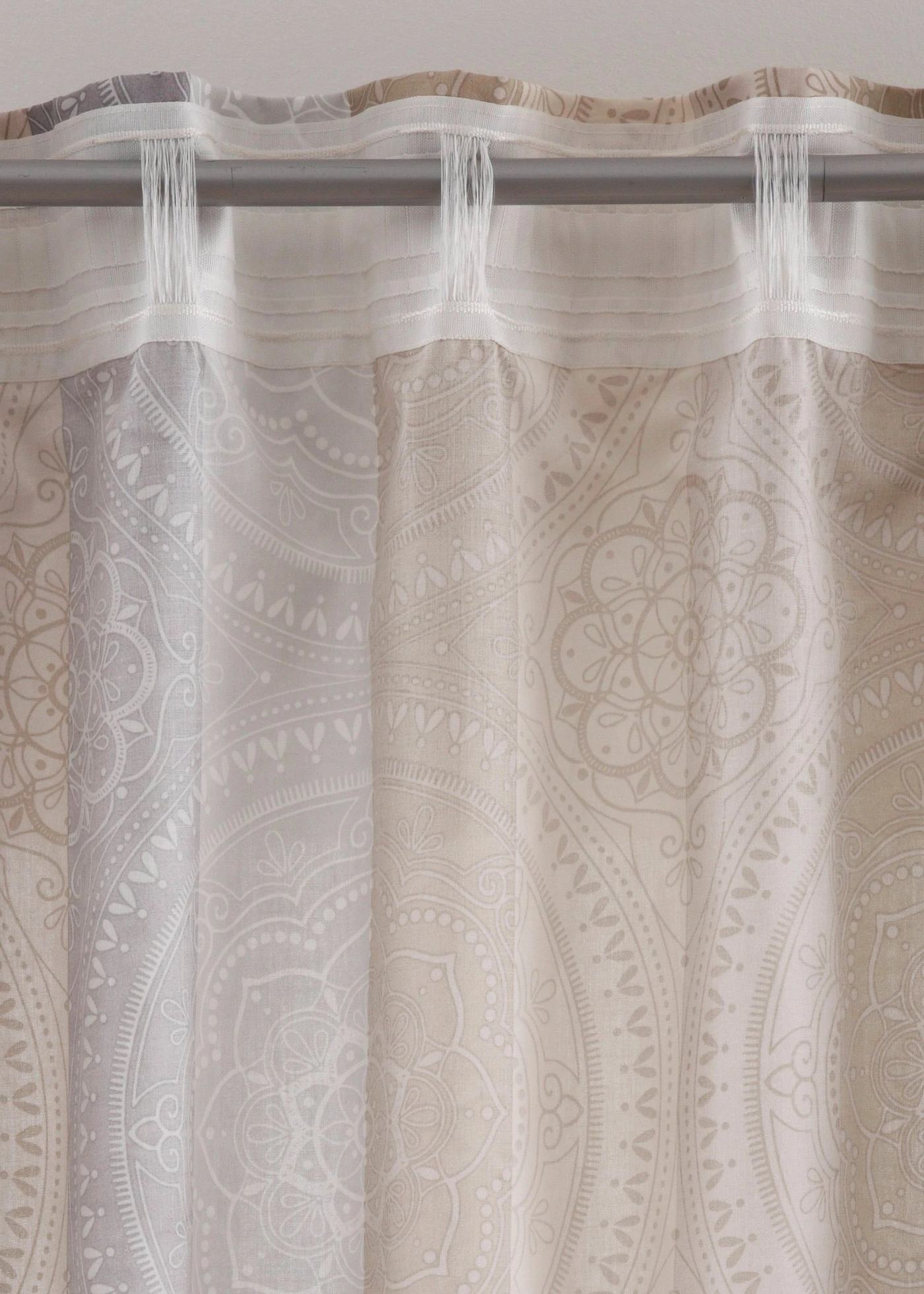 Gordijn met strepen van gerecycled polyester ( 1 stuk) • sand-grijs • bonprix online shop