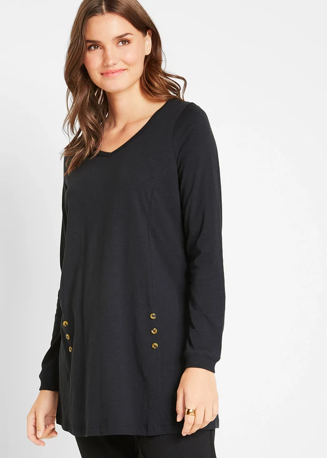 T-shirt long 100% coton • noir • product-page.page-title-suffix