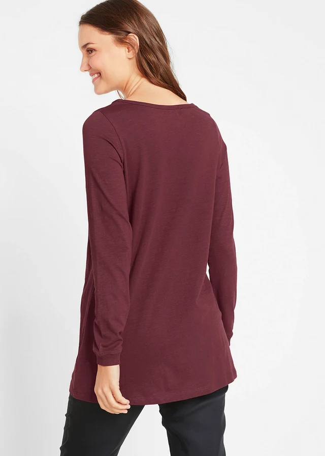 T-shirt long 100% coton • rouge érable • product-page.page-title-suffix