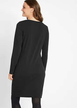 Accentuerende jersey jurk (set van 2), Kleur: zwart+zwart