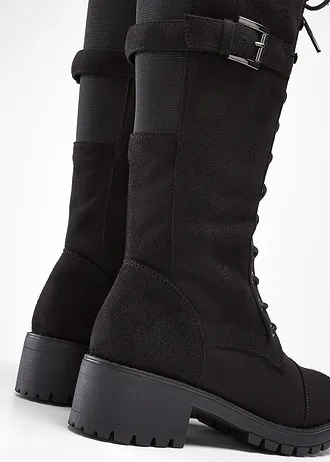 Šněrovací kozačky, barva: černá