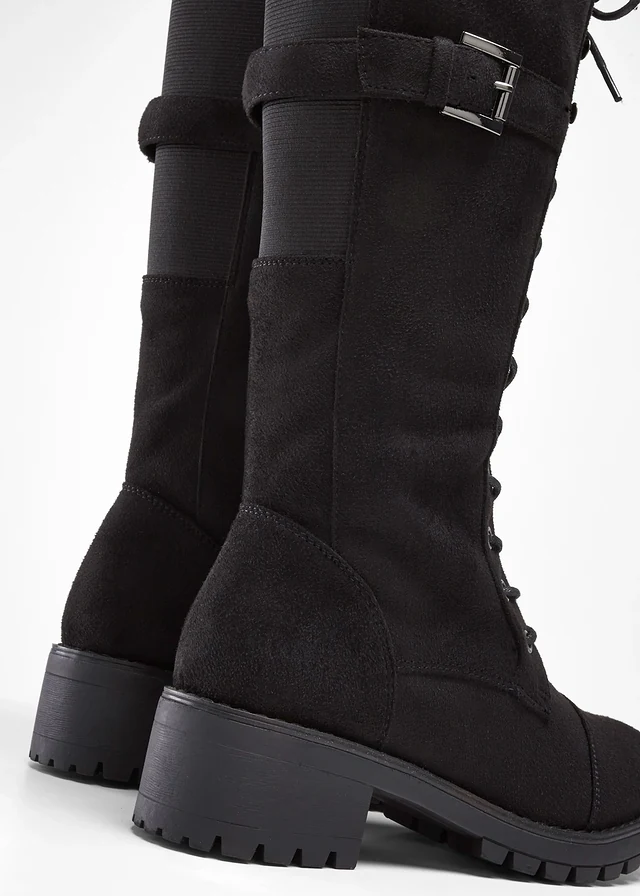 Bottes à lacets, Couleur: noir