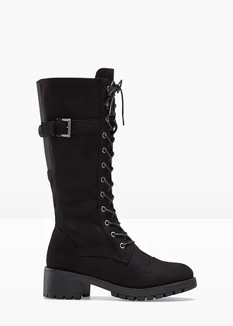 Šněrovací kozačky, barva: černá