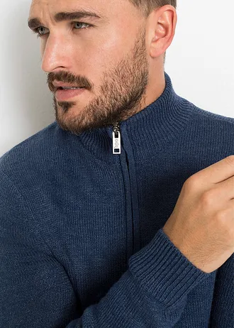 Svetr na zapínání, z jemného úpletu • modrá • bonprix obchod