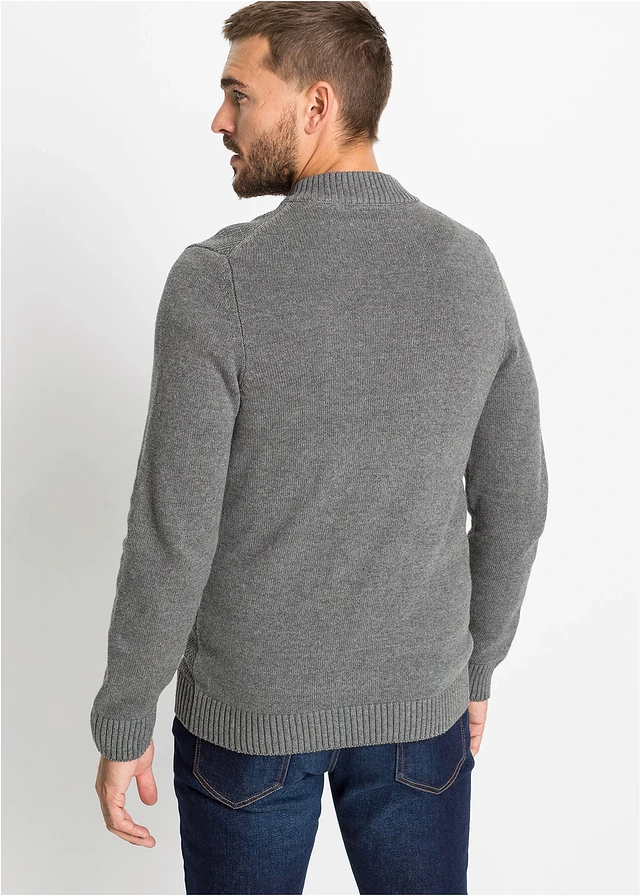 Gilet en fine maille 100% coton • gris chiné • product-page.page-title-suffix