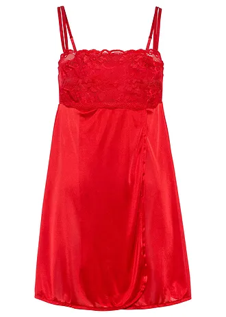 Negližé s lesklým efektem • červená • bonprix obchod