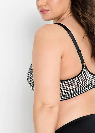 Steun bh zonder beugels met gewatteerde schouderbandjes • zwart/wit gedessineerd plus size • bonprix online shop