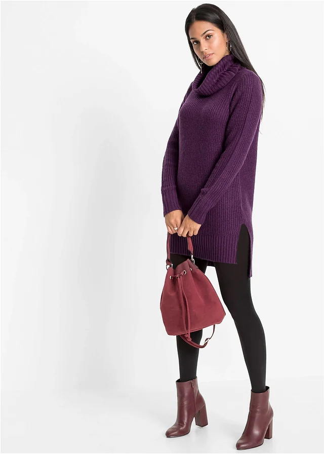Pull long en maille • violet foncé • product-page.page-title-suffix