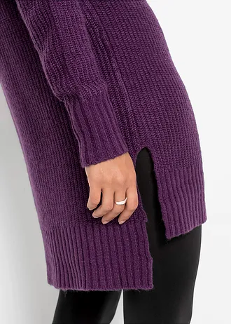 Dlouhý pletený svetr • tmavě fialová • bonprix obchod