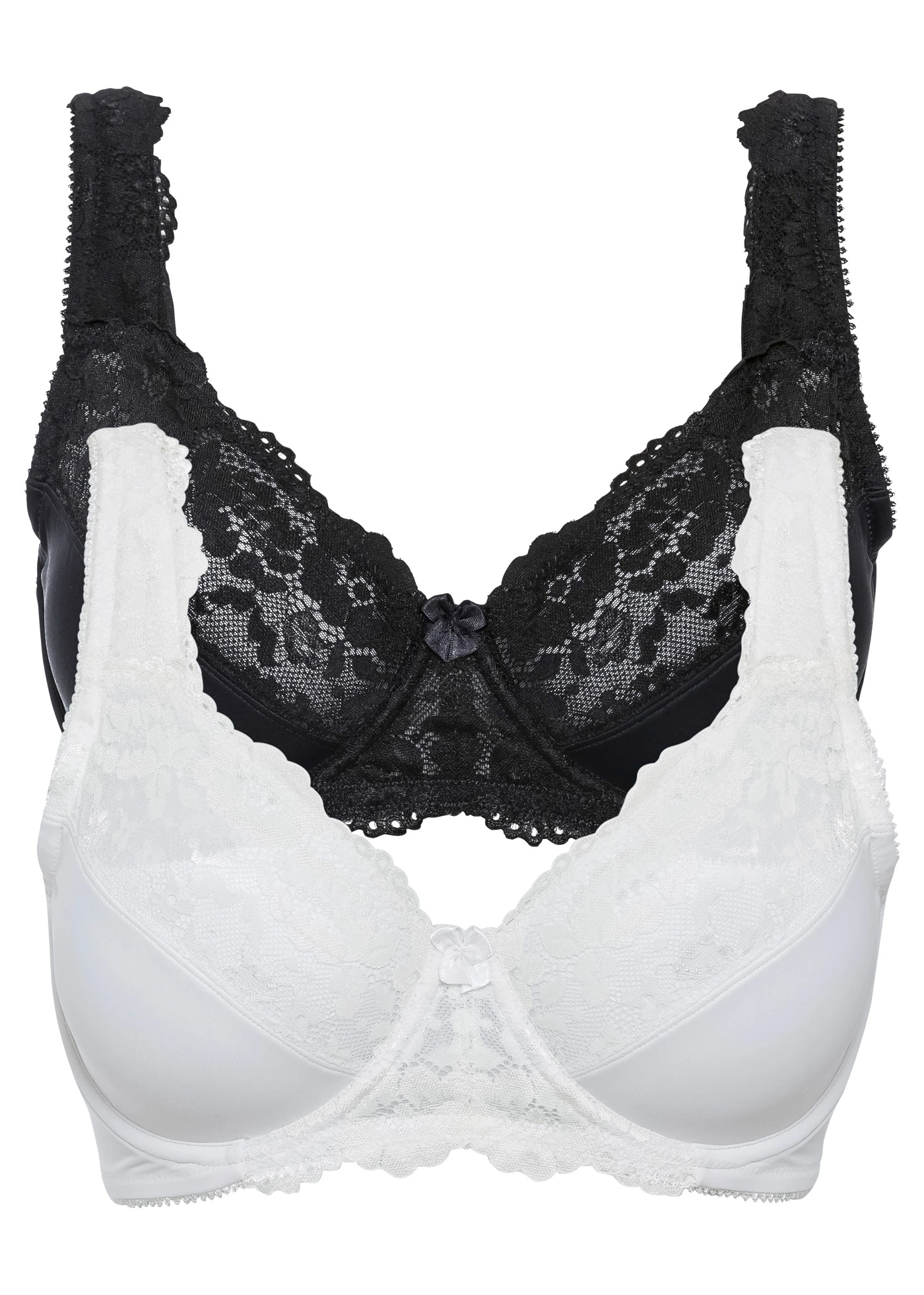 Zmenšovací podprsenka (2 ks v balení) • černá + ecru • bonprix obchod