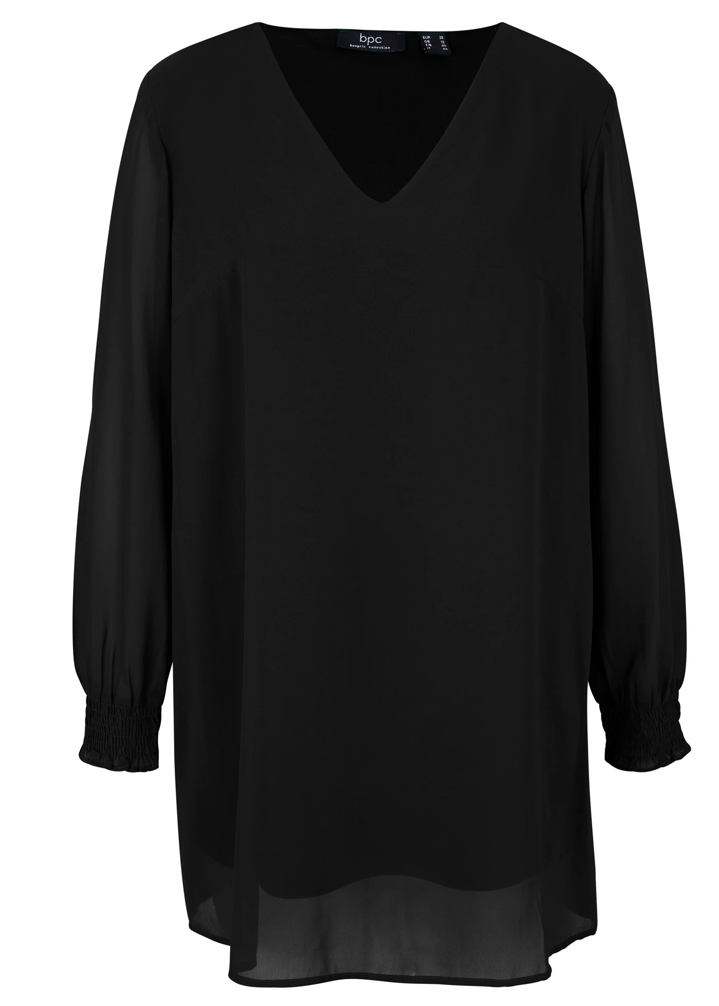 Bluză tip tunică lungă • negru • magazin bonprix