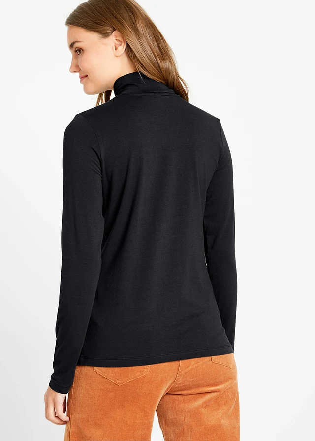 Lot de 2 T-shirts col roulé, Couleur: noir+noir