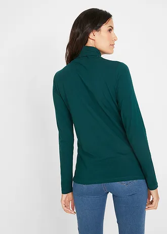 Longsleeve (set van 2) • diepgroen+wit • bonprix online shop