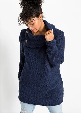 Pulover lung, culoare: bleumarin