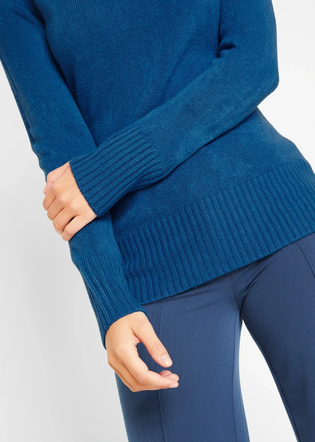 Pull col roulé basique en fine maille • bleu polaire • product-page.page-title-suffix