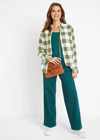 Longsleeve met ronde hals, Kleur: petrol