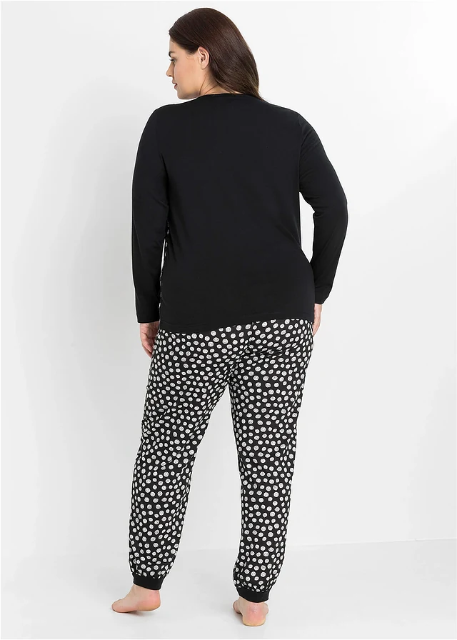 Pyjama (2-dlg.), Kleur: zwart/wit gedessineerd