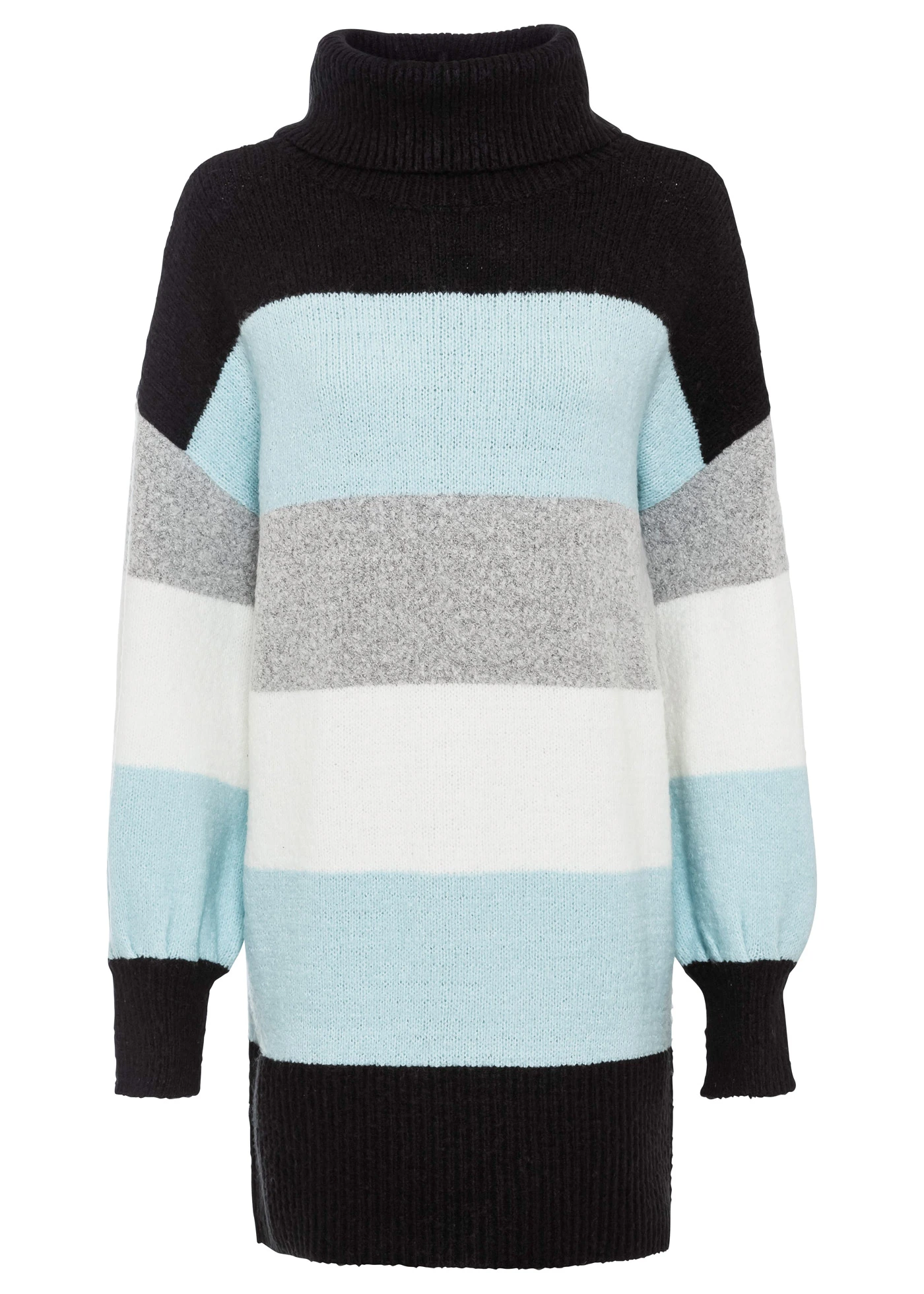 Lange trui met strepen • zwart - mistblauw gestreept • bonprix online shop