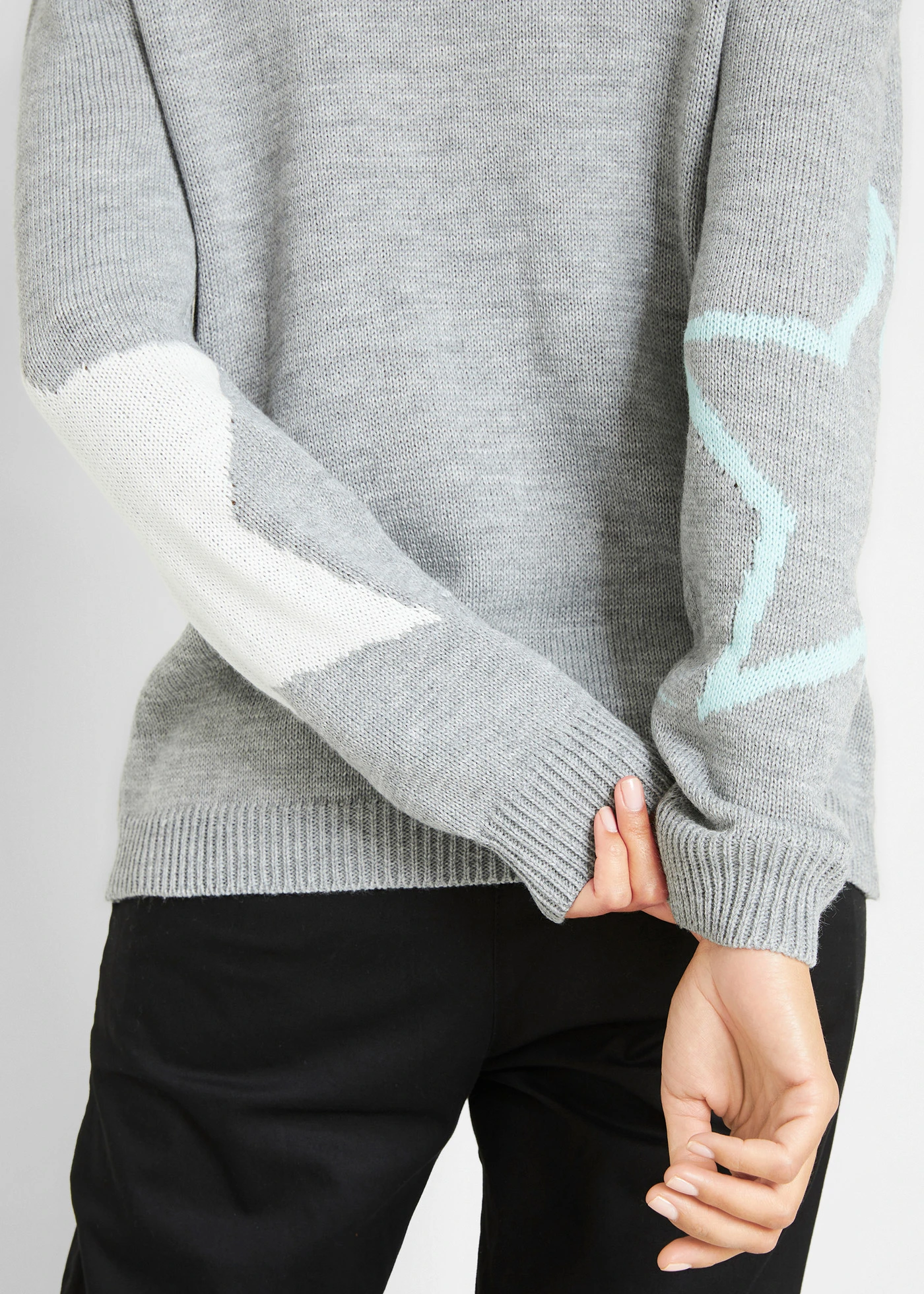 Svetr s hvězdami • světle šedý melír • bonprix obchod