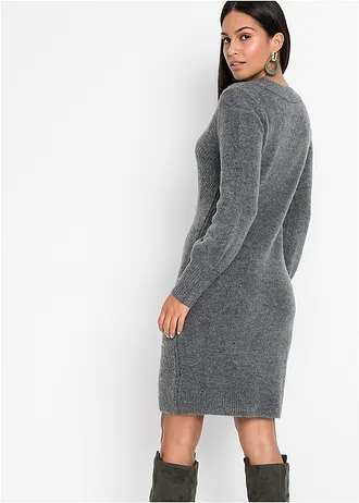 Robe en maille, Couleur: anthracite chiné