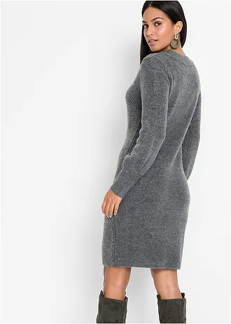 Gebreide jurk, Kleur: antraciet gemêleerd