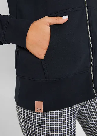 Sweatvest met capuchon van puur katoen • zwart • bonprix online shop